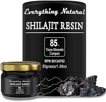 Shilajit Resin – 30g | Pure Himalayan Shilajit for Men and Women | Authentic Natural Resin | Glass Jar | Ultra High Potency 85+ Trace Minerals | Certified and Lab tested