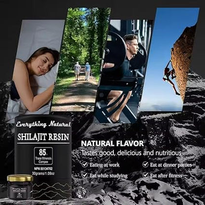 Shilajit Resin – 30g | Pure Himalayan Shilajit for Men and Women | Authentic Natural Resin | Glass Jar | Ultra High Potency 85+ Trace Minerals | Certified and Lab tested